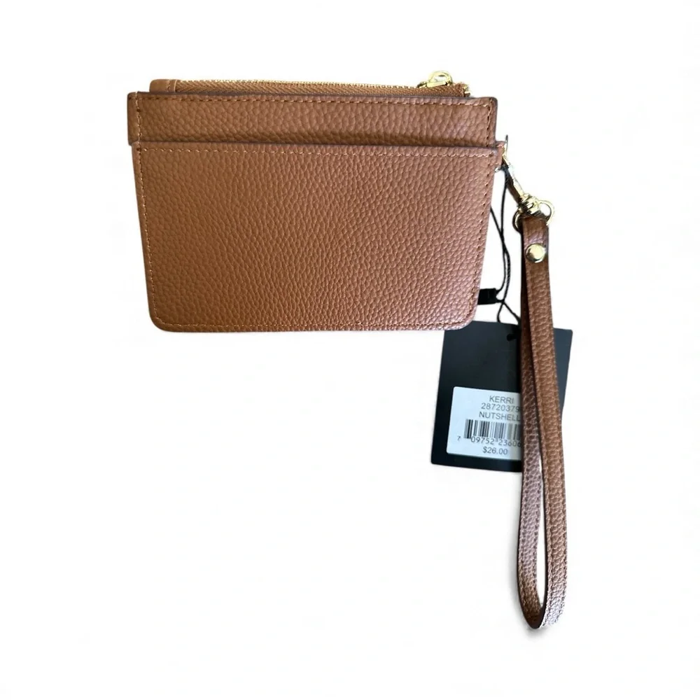 Nanette Lepore Leather Wristlet Wallet NWT Brown Card Holder Clutch